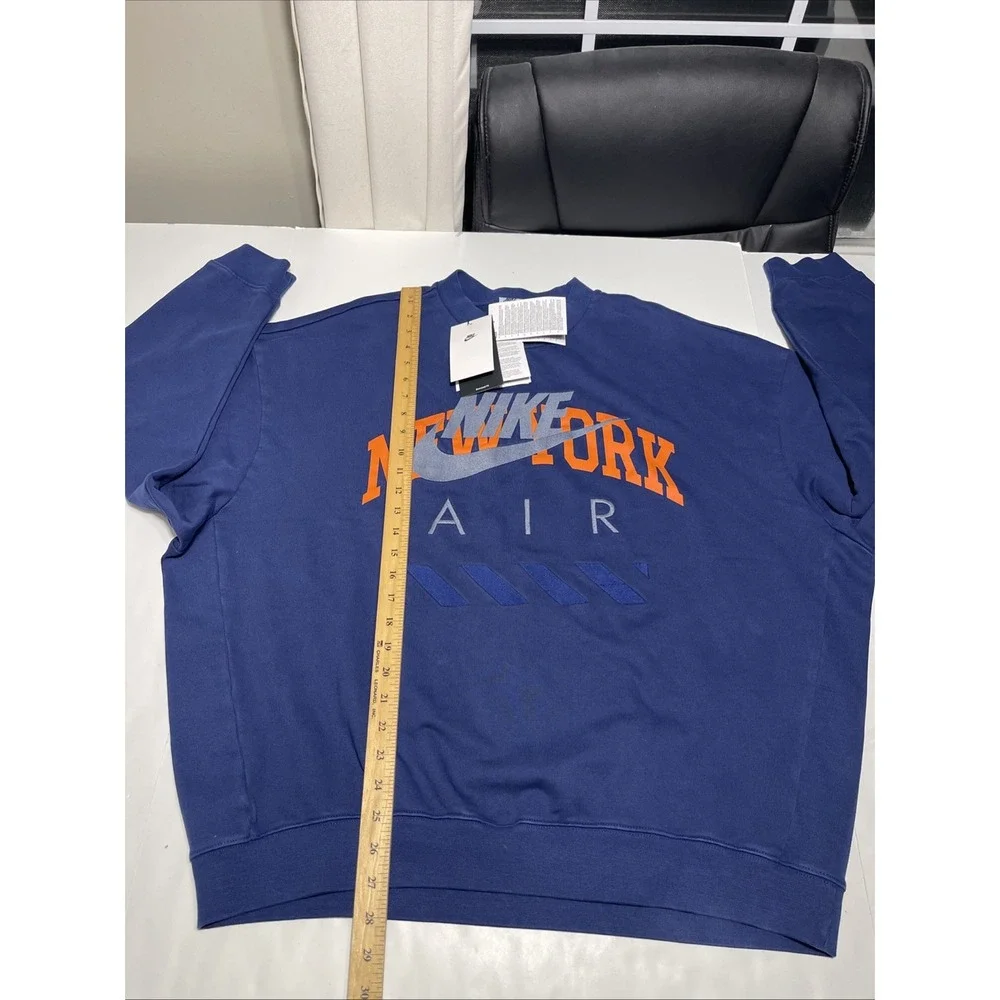 Nike Air Men's New York City Fleece Crew Oversized Sweater Navy L New MSRP $95